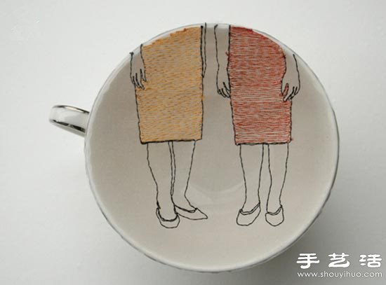 DIY杯碟上的创意互动图案(图4)