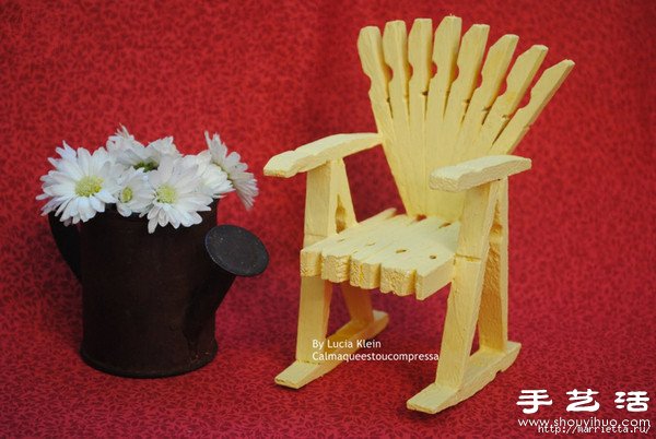 木夹子创意DIY 手工制作靠背椅(图1)