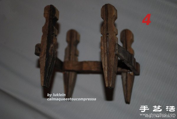 木夹子创意DIY 手工制作靠背椅(图6)