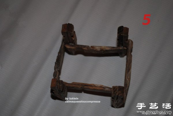 木夹子创意DIY 手工制作靠背椅(图7)