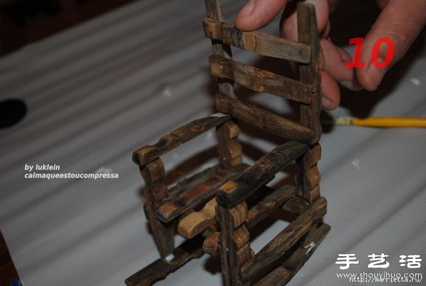 木夹子创意DIY 手工制作靠背椅(图12)