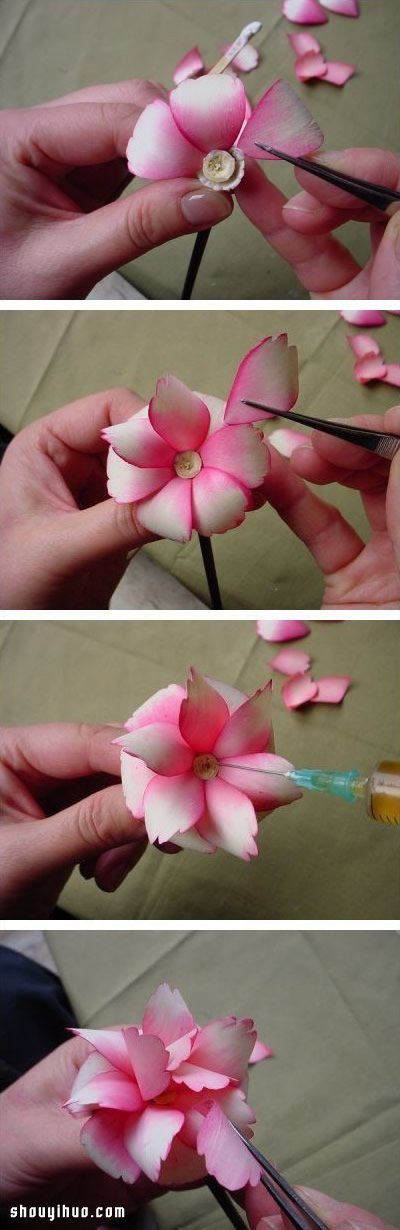废弃刨花木屑变废为宝DIY漂亮花朵手工艺品(图4)
