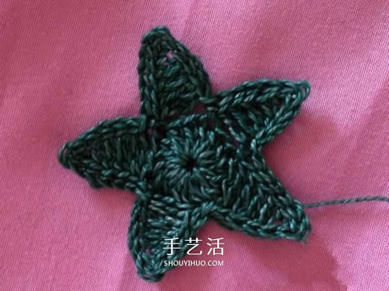 怎么编织五角星的方法 钩针编织小星星图解(图14)