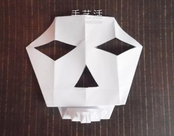 折纸骷髅头面具的折法图解教程 - 双维造物网