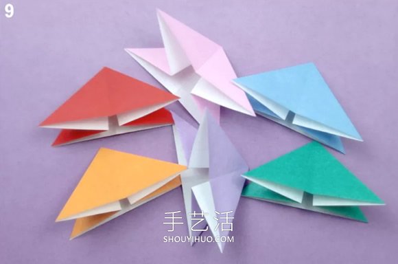 儿童折纸吹气旋转玩具的折法图解教程(图4)
