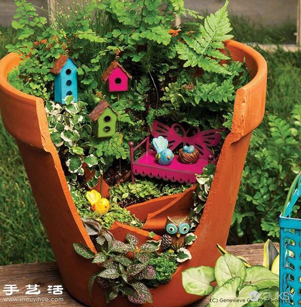 破花盆变废为宝DIY制作超美的创意盆栽(图15)