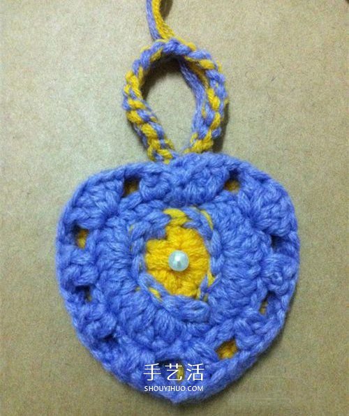 看着像一只奶油桃子！可爱心形的钩针编织图解 - 双维造物网