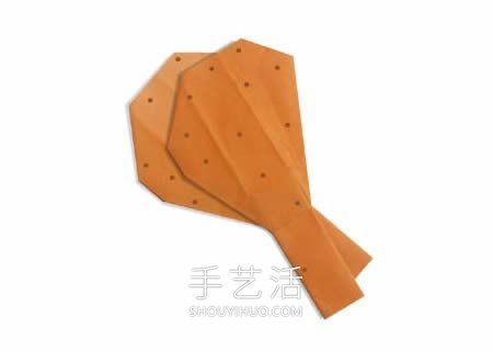幼儿手工折纸鸡腿的简单折法图解 - 双维造物网