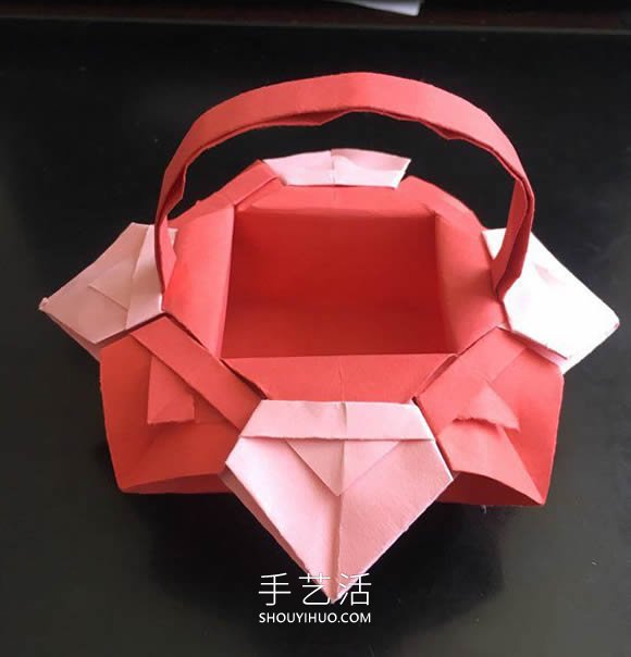 小花篮的折纸方法简单教程 - 双维造物网