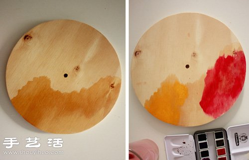 简单DIY水彩表盘挂钟(图2)
