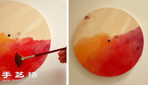 简单DIY水彩表盘挂钟(图3)