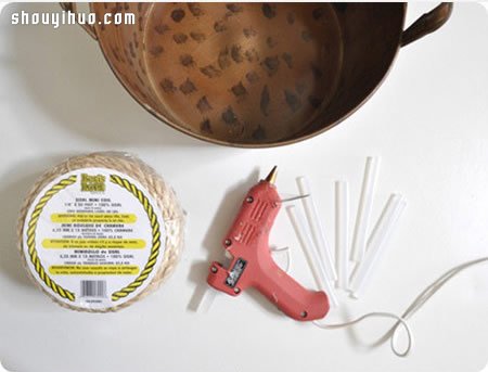 麻绳改造废旧塑料篮 手工DIY制作收纳篮(图2)