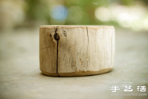 废弃木头变废为宝 手工制作田园风笔筒(图2)