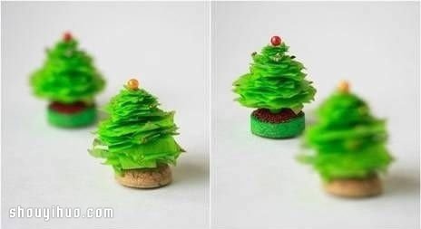 简单迷你圣诞树小装饰品摆件DIY手工制作 - 双维造物网