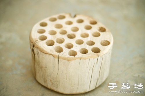 废弃木头变废为宝 手工制作田园风笔筒(图4)