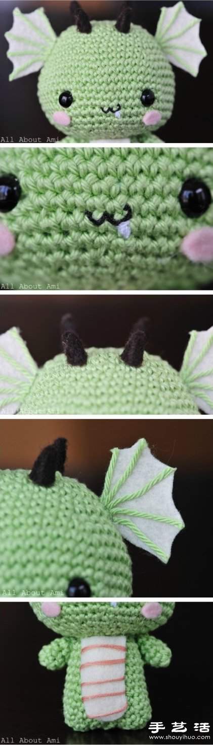 钩针手工制作超萌龙宝宝玩偶(图5)