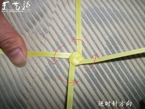 编织带手工编织漂亮鲜花教程(图14)