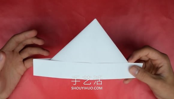 打扫卫生时戴头上！简单三角形帽子的折法 - 双维造物网