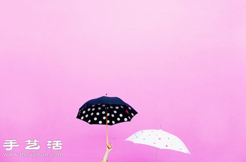 创意手工：用胶带DIY清新的斑点雨伞/阳伞(图4)