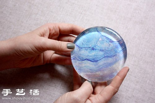 创意手工制作超美星云图案镇纸(图6)