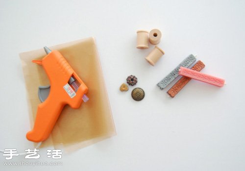 纽扣+木线轴 DIY手工制作复古蜡泥封印(图2)