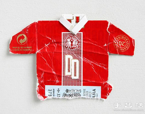 香烟盒废物利用DIY制作世界杯足球队服(图5)