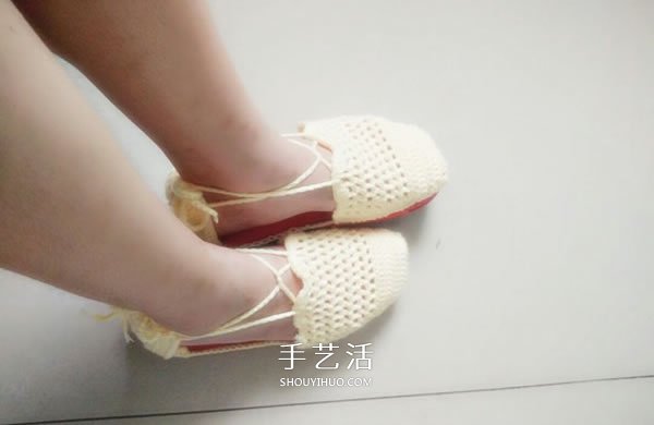 清凉凉鞋的钩法图解 钩织女式凉鞋的方法 - 双维造物网
