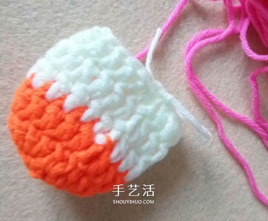 拼色婴儿袜子的编织教程 适合几个月大宝宝(图5)