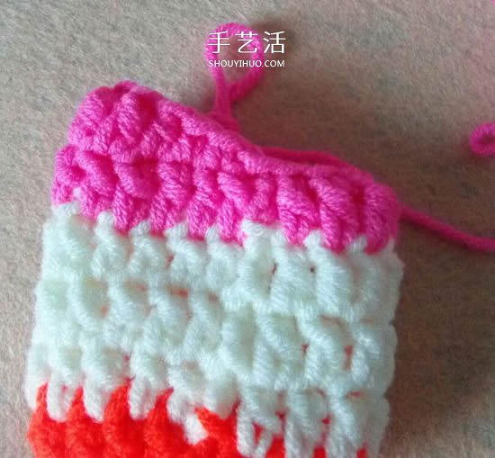 拼色婴儿袜子的编织教程 适合几个月大宝宝(图7)