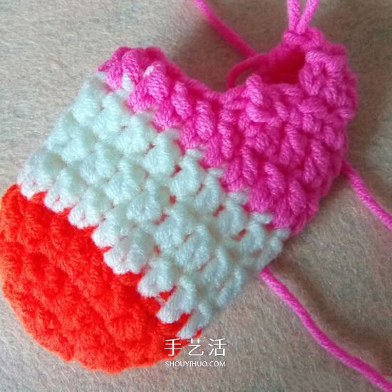拼色婴儿袜子的编织教程 适合几个月大宝宝(图8)