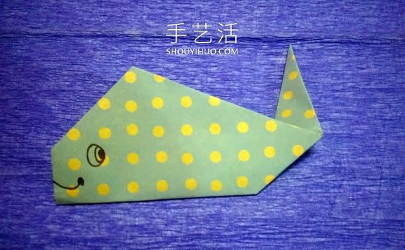 一步一步折纸鲸鱼的简单图解教程 - 双维造物网