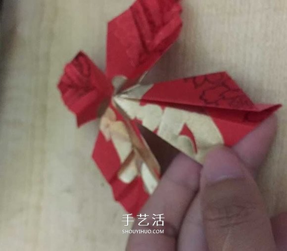 简易折纸枫叶的教程 红包纸折枫叶折法图解(图9)