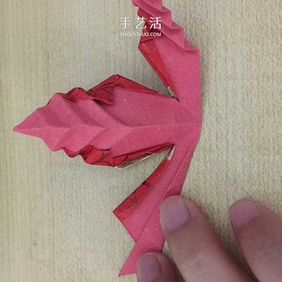 简易折纸枫叶的教程 红包纸折枫叶折法图解(图8)