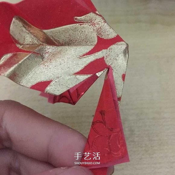 简易折纸枫叶的教程 红包纸折枫叶折法图解(图10)