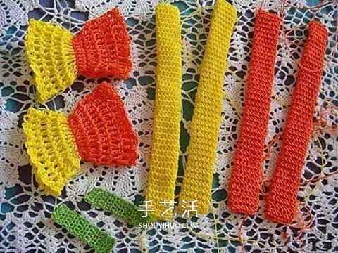 色彩活泼拖鞋的织法 手工编织人字拖鞋图解(图6)