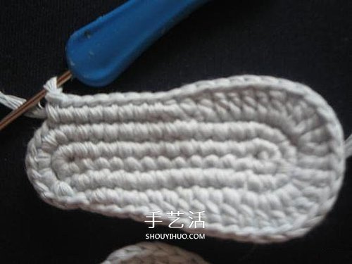 宝宝保暖毛线鞋的编法 手工编织婴儿鞋图解(图16)