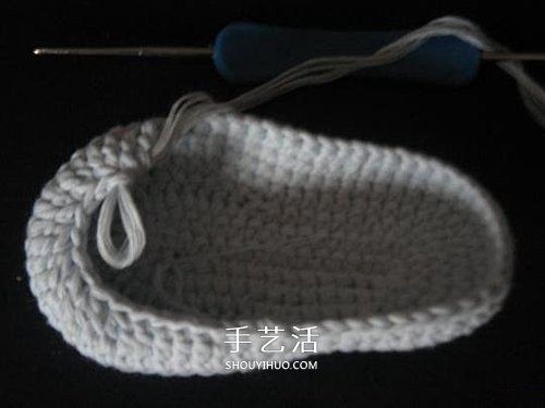 宝宝保暖毛线鞋的编法 手工编织婴儿鞋图解(图30)