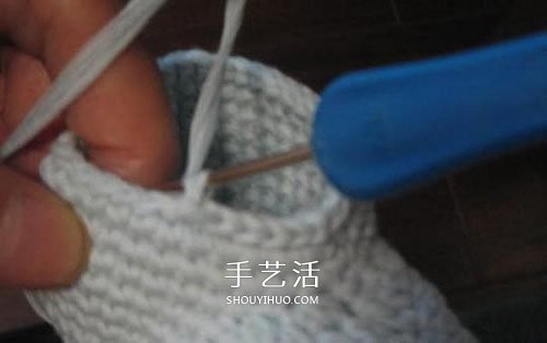 宝宝保暖毛线鞋的编法 手工编织婴儿鞋图解(图46)