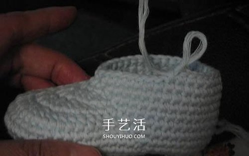宝宝保暖毛线鞋的编法 手工编织婴儿鞋图解(图45)