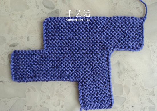 两种毛线搭配 手工编织漂亮地板鞋的织法图解(图10)