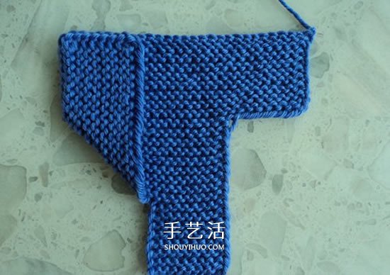 两种毛线搭配 手工编织漂亮地板鞋的织法图解(图12)