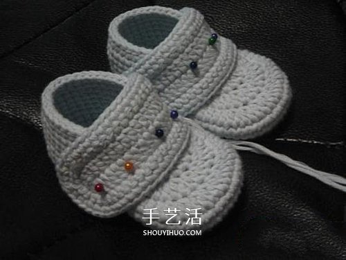 宝宝保暖毛线鞋的编法 手工编织婴儿鞋图解(图60)