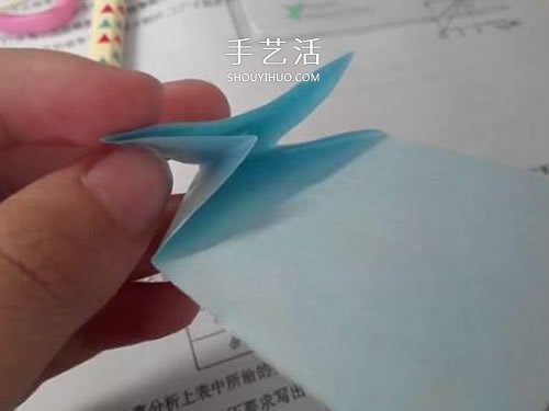 爱心钻石戒指的折法步骤图 还能折可爱情侣款(图3)