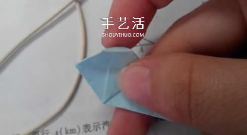 爱心钻石戒指的折法步骤图 还能折可爱情侣款(图11)