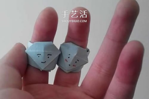 爱心钻石戒指的折法步骤图 还能折可爱情侣款(图13)
