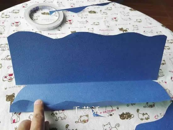 儿童简单纸玩具制作 可以控制海豚游来游去(图8)