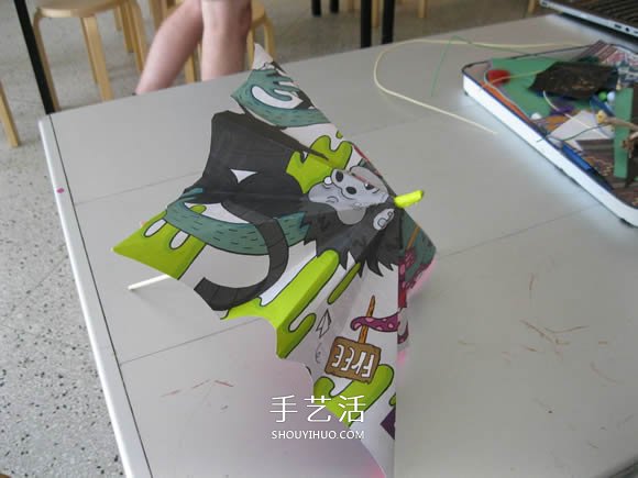 简单纸伞的制作方法图解 可以打开收起！(图18)