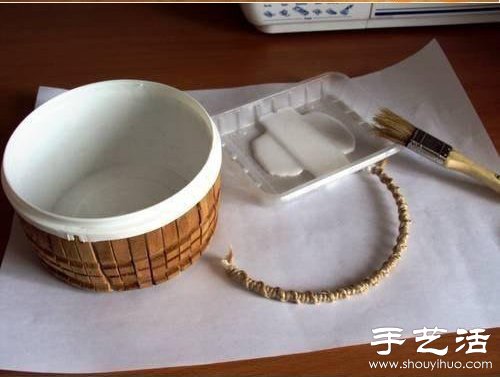 塑料桶废物利用手工制作提篮/篓子(图7)
