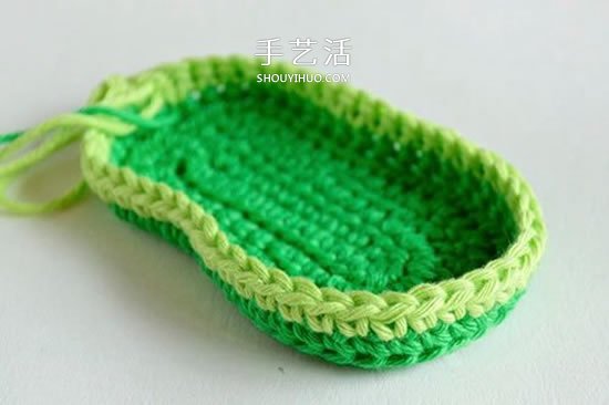 给脚踝也提供保暖！简洁好看宝宝毛线鞋织法(图9)