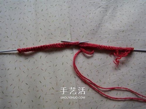 用棒针平针手工编织保暖拖鞋的方法图解(图6)
